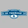 Адресная табличка переулок 8-ая Гюнейская 10 на дом
