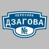Адресная табличка переулок Дзагова на дом