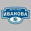 Адресная табличка переулок Иванова на дом