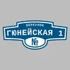 Адресная табличка переулок Гюнейская 1 на дом