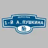 Адресная табличка переулок 1-й А.Пушкина на дом