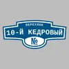 Адресная табличка переулок 10-й Кедровый на дом