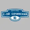 Адресная табличка переулок 2-ой Сочинский на дом