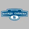 Адресная табличка переулок Вахида Сапаева на дом