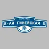 Адресная табличка переулок 8-ая Гюнейская 5 на дом