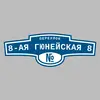 Адресная табличка переулок 8-ая Гюнейская 8 на дом