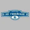 Адресная табличка переулок 8-ая Гюнейская 9 на дом