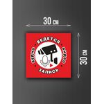 Размер наклейки "Ведется видео и аудио запись", 30х30 см, красная