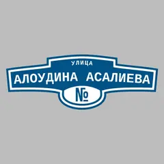Адресная табличка улица Алоудина Асалиева на дом