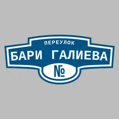 Адресная табличка переулок Бари Галиева на дом
