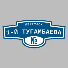 Адресная табличка переулок 1-й Тугамбаева на дом
