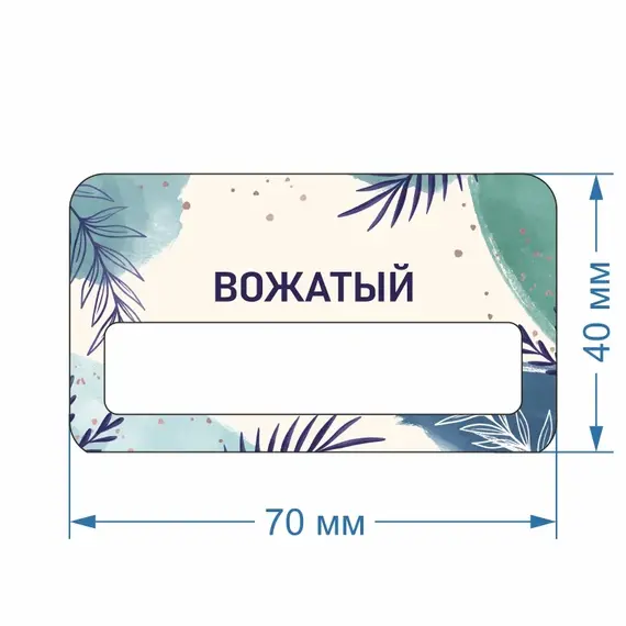Бейджик Вожатый 70х40 мм акриловый с магнитом | ПолиЦентр, мастерская рекламы _ 18