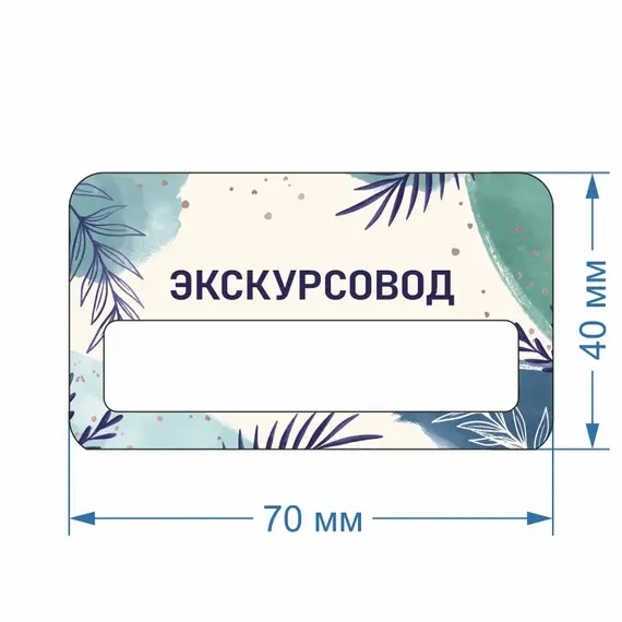 Бейджик Экскурсовод 70х40 мм акриловый с магнитом | ПолиЦентр, мастерская рекламы _ 30