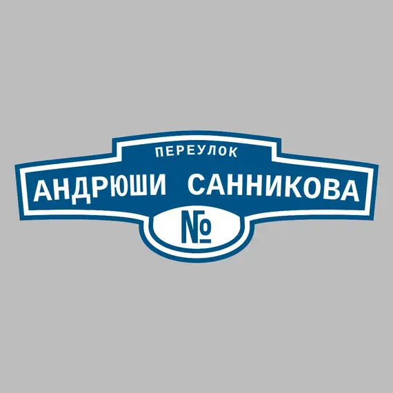 Адресная табличка переулок Андрюши Санникова на дом | ПолиЦентр, мастерская рекламы _ 3
