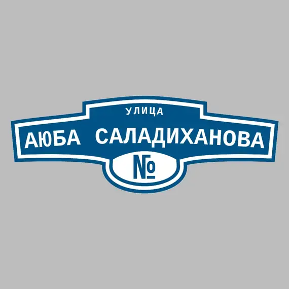 Адресная табличка улица Аюба Саладиханова на дом | ПолиЦентр, мастерская рекламы _ 3