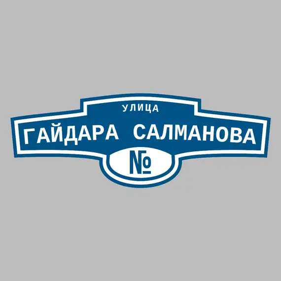 Адресная табличка улица Гайдара Салманова на дом | ПолиЦентр, мастерская рекламы _ 3