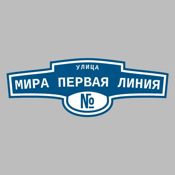 Адресная табличка улица Мира Первая линия на дом | ПолиЦентр, мастерская рекламы _ 3