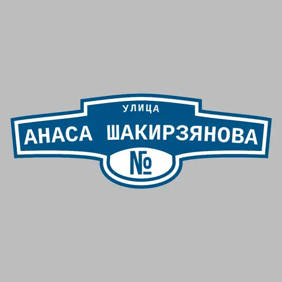 Адресная табличка улица Анаса Шакирзянова на дом | ПолиЦентр, мастерская рекламы _ 3
