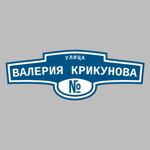 Адресная табличка улица Валерия Крикунова на дом | ПолиЦентр, мастерская рекламы _ 3