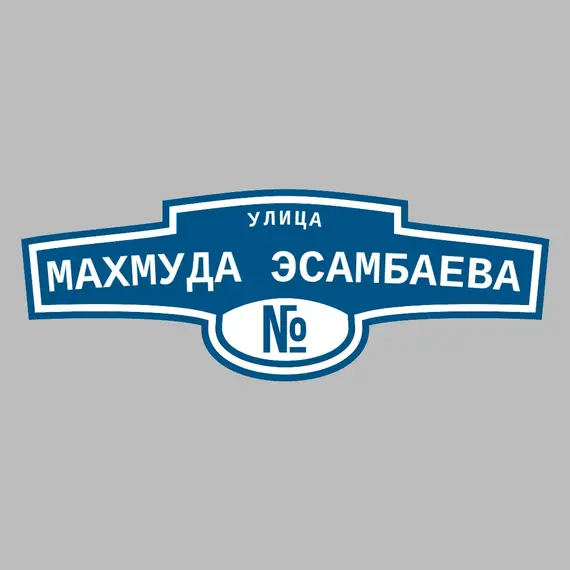 Адресная табличка улица Махмуда Эсамбаева на дом | ПолиЦентр, мастерская рекламы _ 3