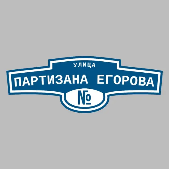 Адресная табличка улица Партизана Егорова на дом | ПолиЦентр, мастерская рекламы _ 3