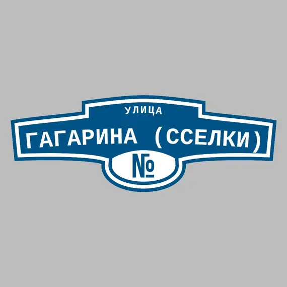 Адресная табличка улица Гагарина (Сселки) на дом | ПолиЦентр, мастерская рекламы _ 3