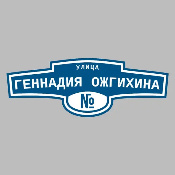 Адресная табличка улица Геннадия Ожгихина на дом | ПолиЦентр, мастерская рекламы _ 3