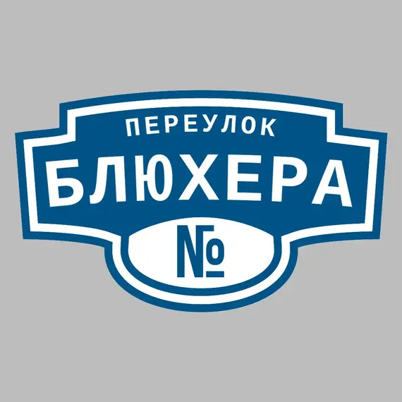 Адресная табличка переулок Блюхера на дом | ПолиЦентр, мастерская рекламы _ 3