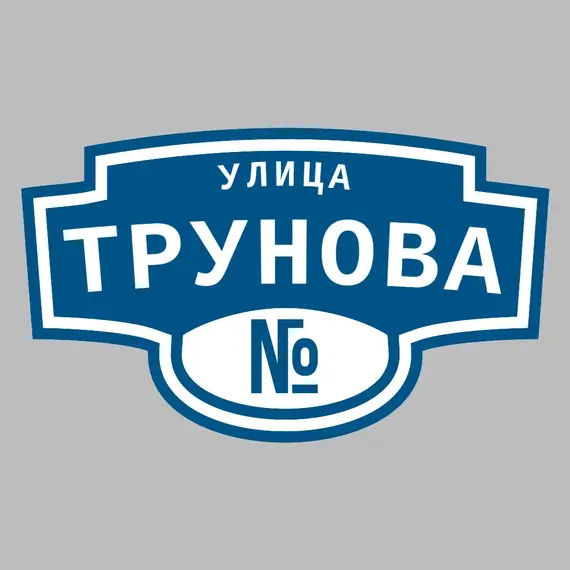 Адресная табличка улица Трунова на дом | ПолиЦентр, мастерская рекламы _ 3