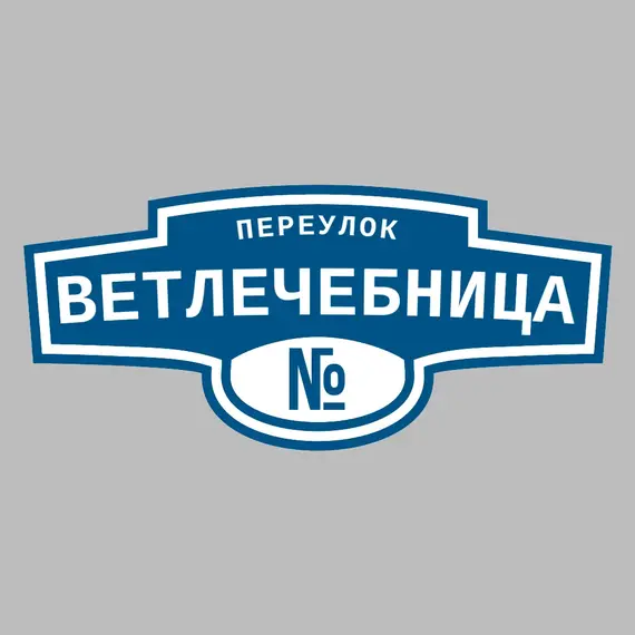 Адресная табличка переулок Ветлечебница на дом | ПолиЦентр, мастерская рекламы _ 3