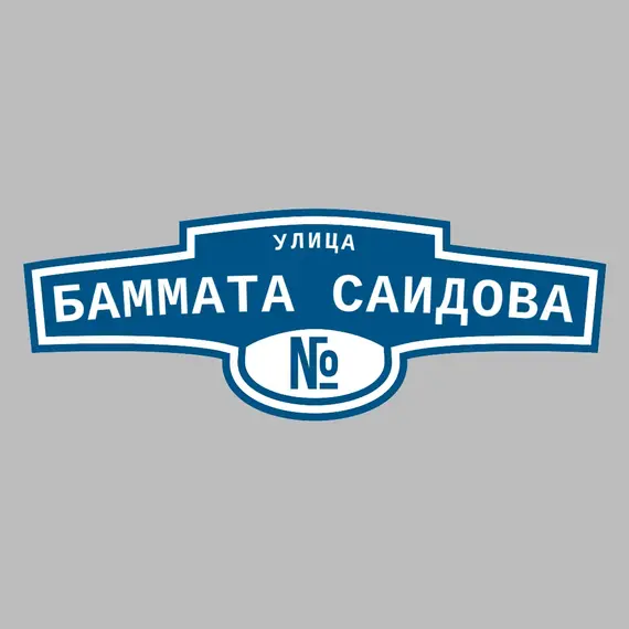 Адресная табличка улица Баммата Саидова на дом | ПолиЦентр, мастерская рекламы _ 3